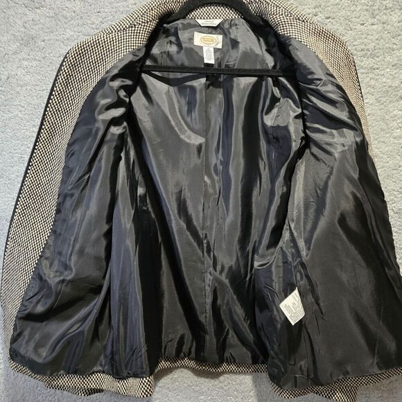 Talbots Jacket 14 Italian Wool Leather Tweed Office Siren Church Secretary - Picture 8 of 14